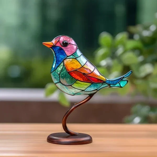 ElegantHome - Vogeldecoratie in Gekleurd Glas voor een Stijlvol Interieurontwerp