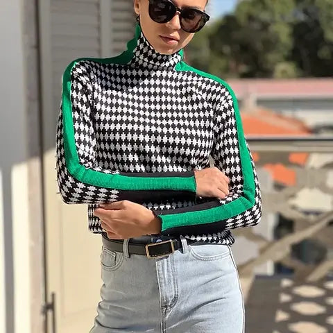 Nina - Gebreide Trui met Hoge Kraag voor Dames