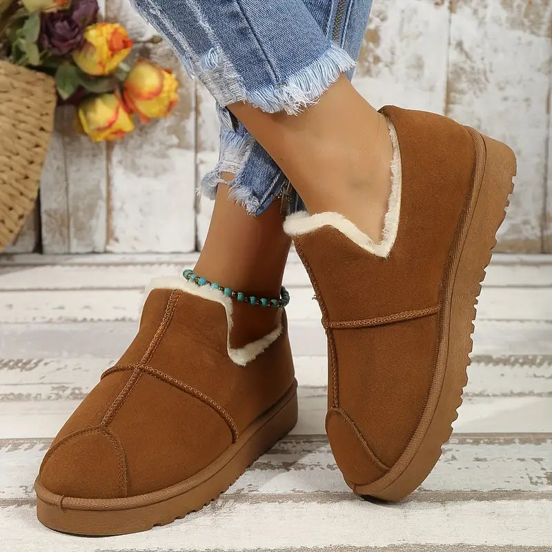 Comfortabele Lea Winterlaarzen voor Dames | Warme en Waterbestendige Schoenen met Antislipzool
