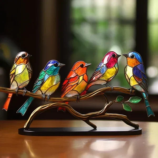 ElegantHome - Vogeldecoratie in Gekleurd Glas voor een Stijlvol Interieurontwerp
