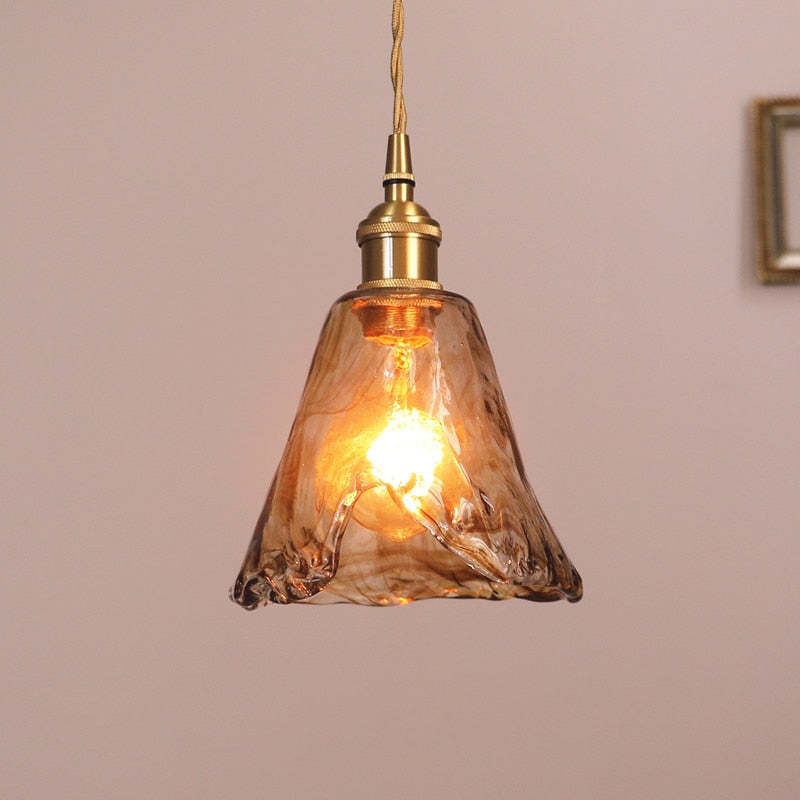 LumiRetro - Retro LED Hanglampen van Gouden Metaal en Glas voor Slaapkamer, Woonkamer en Eetkamer