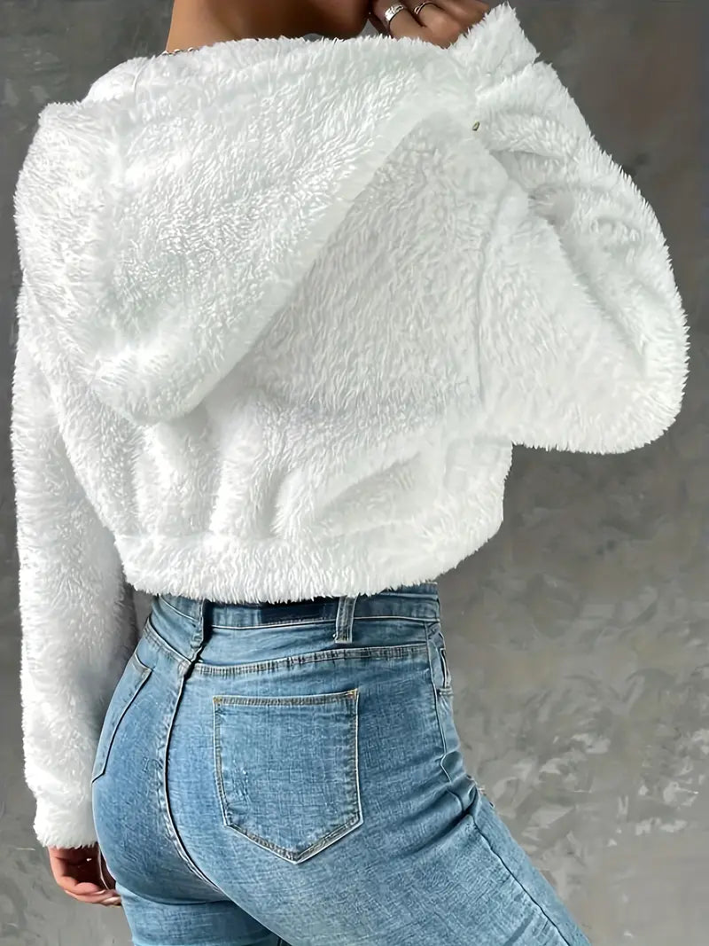 Mariska - Effen Teddy Hoodie met Rits | Comfortabel en Warm voor de Winter