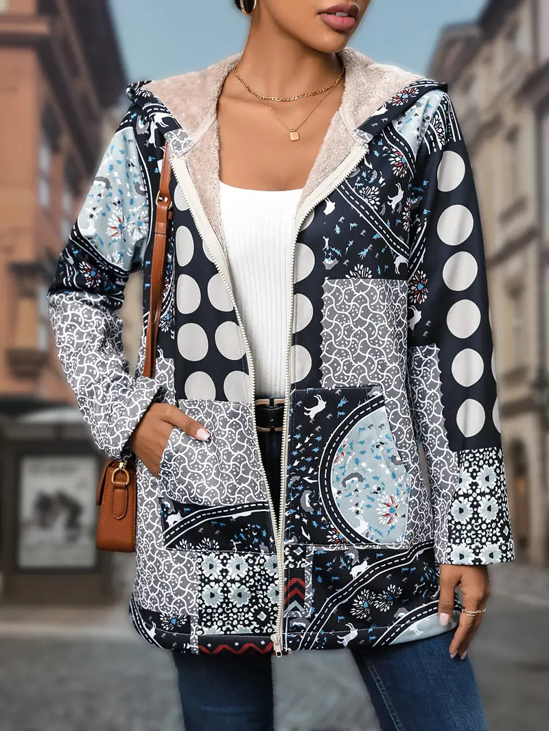 Mila - Vintage Zip-Up Langarmjas voor Damesmode | Comfortabele Retro Stijl