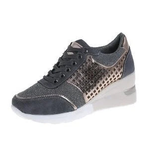 Stijlvolle Comfortabele Sneakers met Ademend Design en Metallic Accenten - Trendy en Luchtige Dames Sneakers