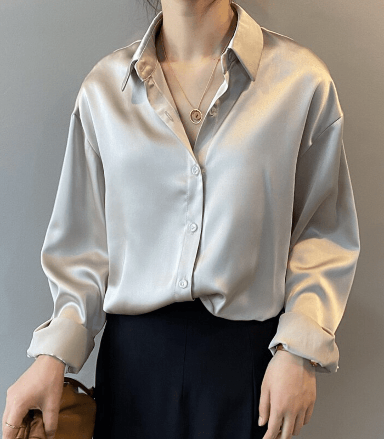Elegante Geknoopte Satijnen Zijdeblouse voor Dames | Stijlvolle en Luxe Blouse voor Elke Gelegenheid