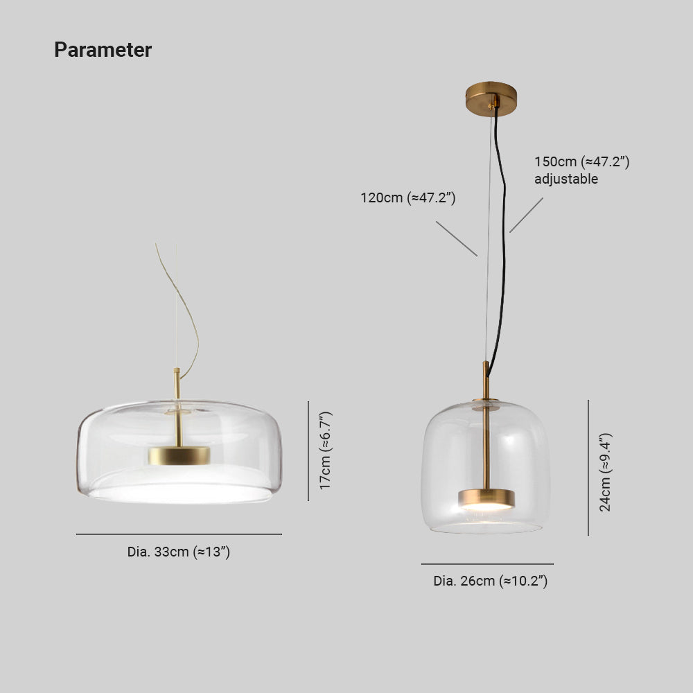 RetroLuxe LED Hanglampen - Gouden Amber Metaal en Glas voor Slaapkamer en Woonkamer