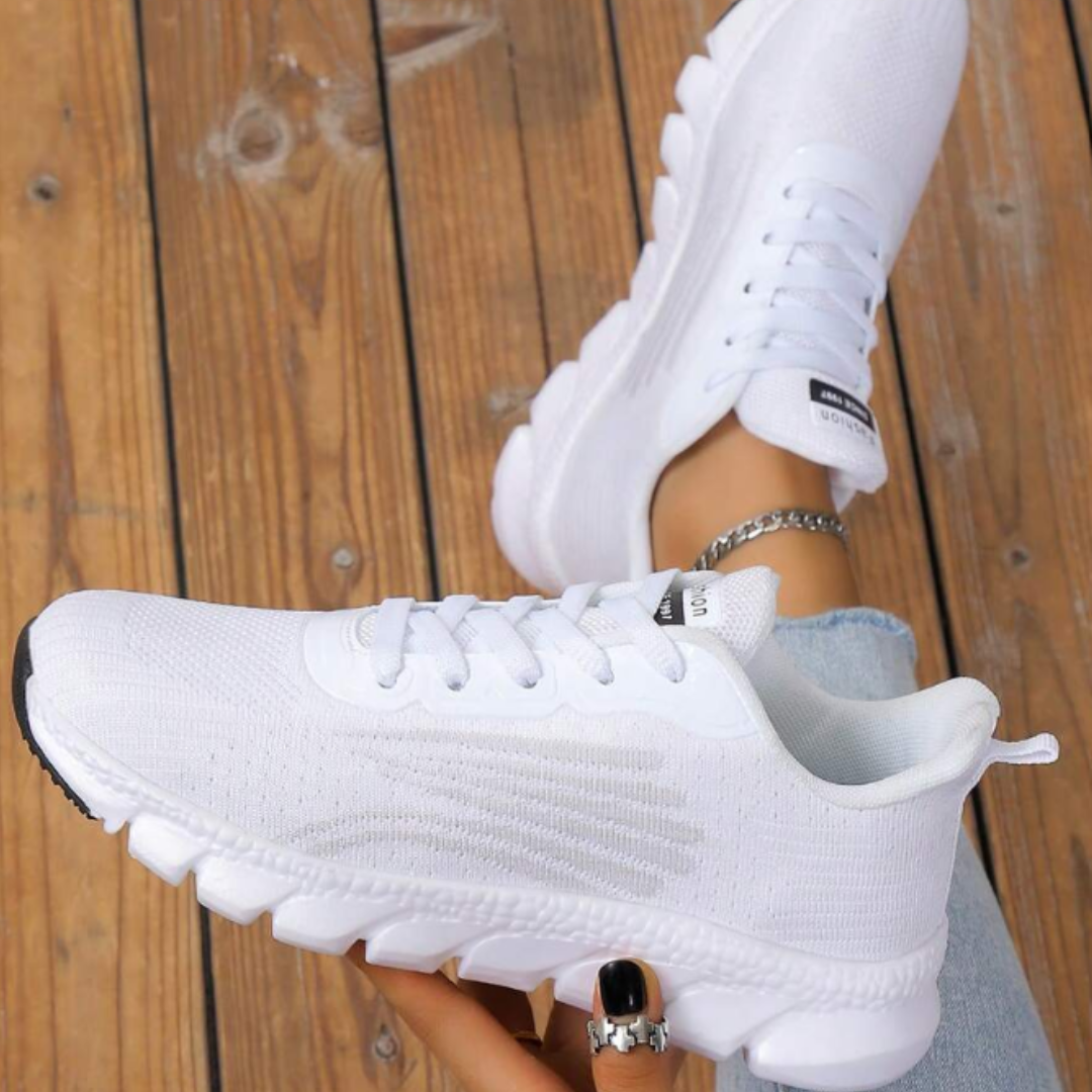 Lina Schoenen - Gestreepte Veterschoenen met Zachte Zool voor Dames