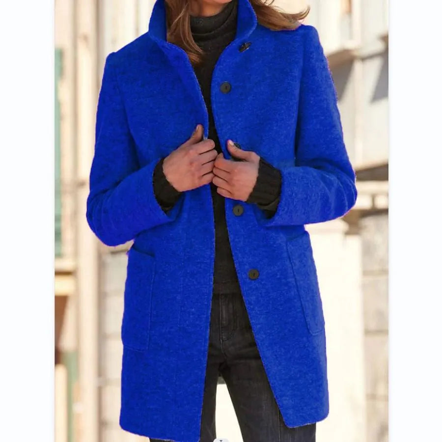 Sophie – Wol Jas met Knopen voor Dames | Stijlvol en Warm