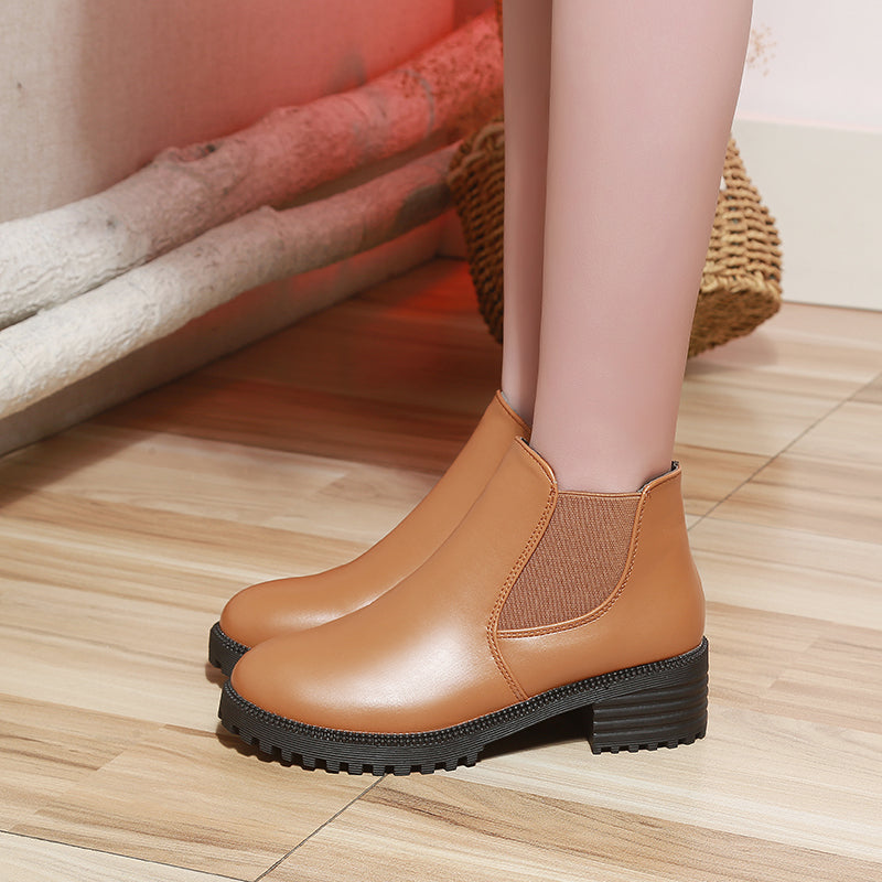 StyleEase - Modieuze Halve Hoge Enkellaarzen met Elastische Band