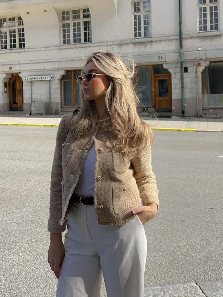 Beige Modejas voor Dames - Stijlvol en Tijdloos Ontwerp