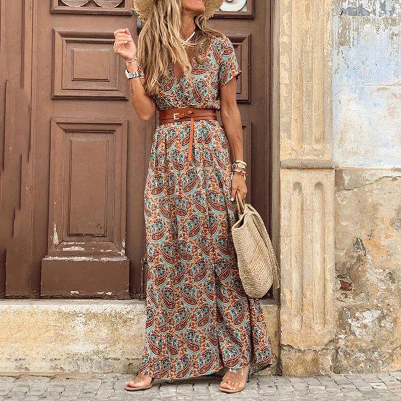 HippieChic Maxi Jurk | Stijlvolle Lange Jurk in Hippie Style voor Elke Gelegenheid