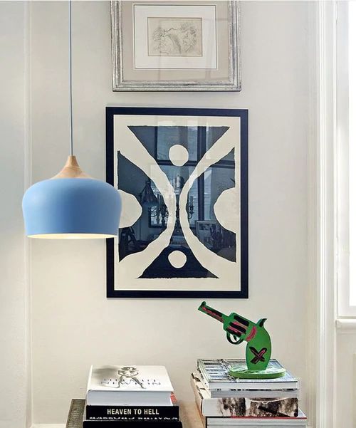 LichtHout - Hanglamp van Metaal en Hout in Zachte Pasteltinten