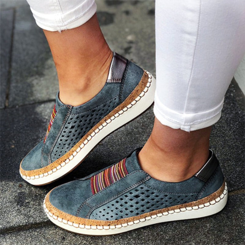Farina - Ademend en Plat Vrijetijdsschoeisel voor Dames - Comfortabele en Stijlvolle Schoenen