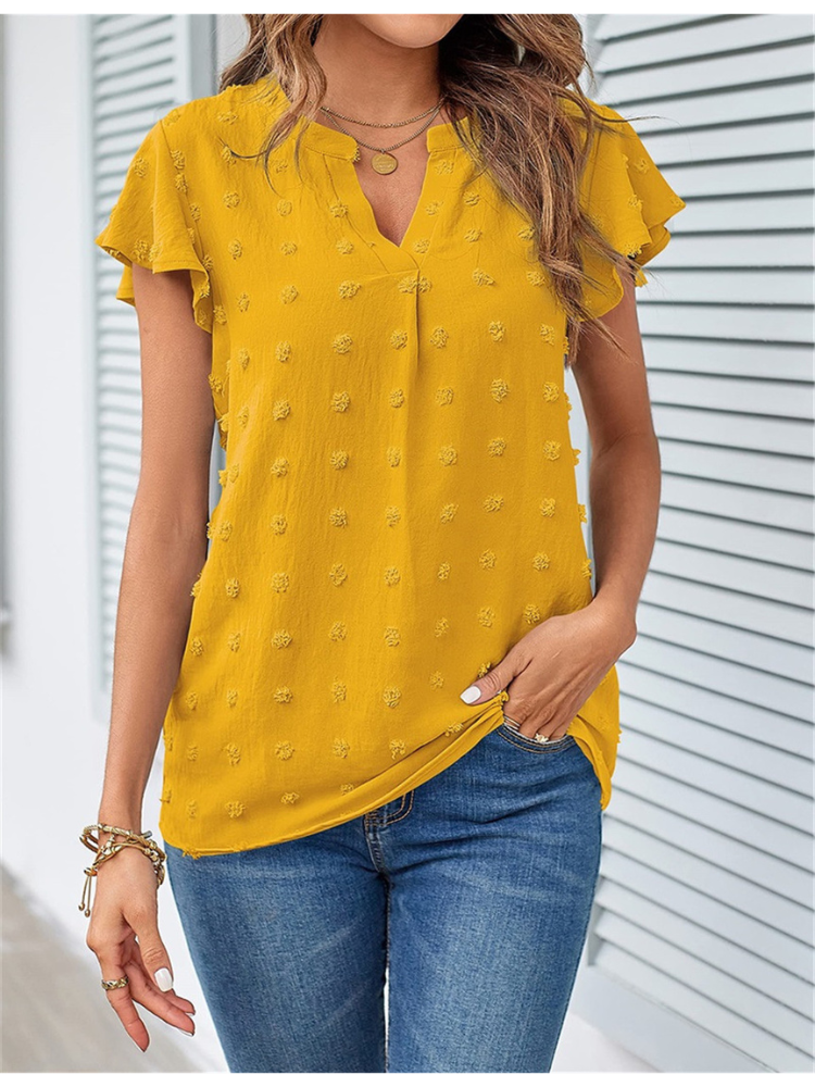Emma - Witte Blouse met Stippen voor Dames | Stijlvolle en Elegante Blouse