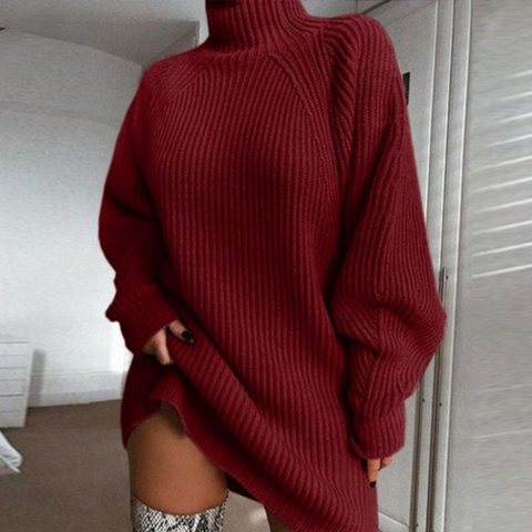 VeraMode - Gebreide Jurk met Polokraag voor Dames