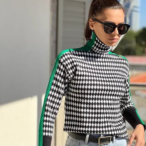 Nina - Gebreide Trui met Hoge Kraag voor Dames