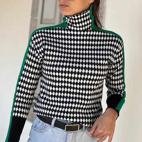 Nina - Gebreide Trui met Hoge Kraag voor Dames