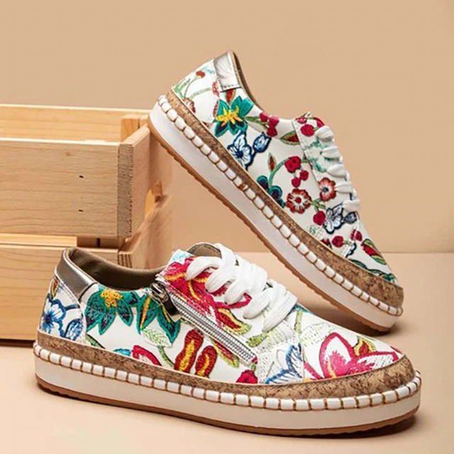FloralFit - Modieuze Bloemrijke Orthopedische Schoenen voor Dames