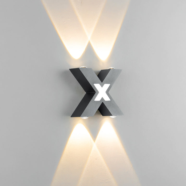 XShapeLux - Waterdichte X-vormige LED Wandlamp met 4 Lichten voor Buiten