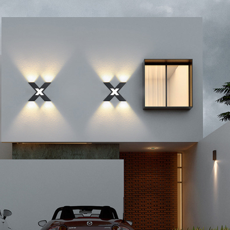 XShapeLux - Waterdichte X-vormige LED Wandlamp met 4 Lichten voor Buiten