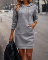 Marlien - Jurk Pullover Combinatie met Capuchon voor Herfst 2023