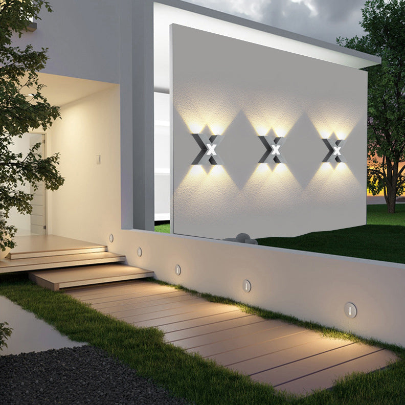 XShapeLux - Waterdichte X-vormige LED Wandlamp met 4 Lichten voor Buiten
