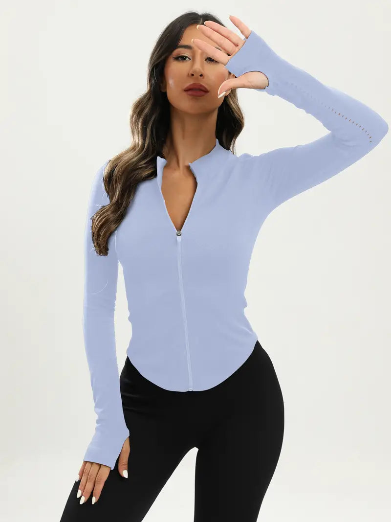 Una - Zwarte Dames Yoga Jas | Slim Fit en Comfortabel