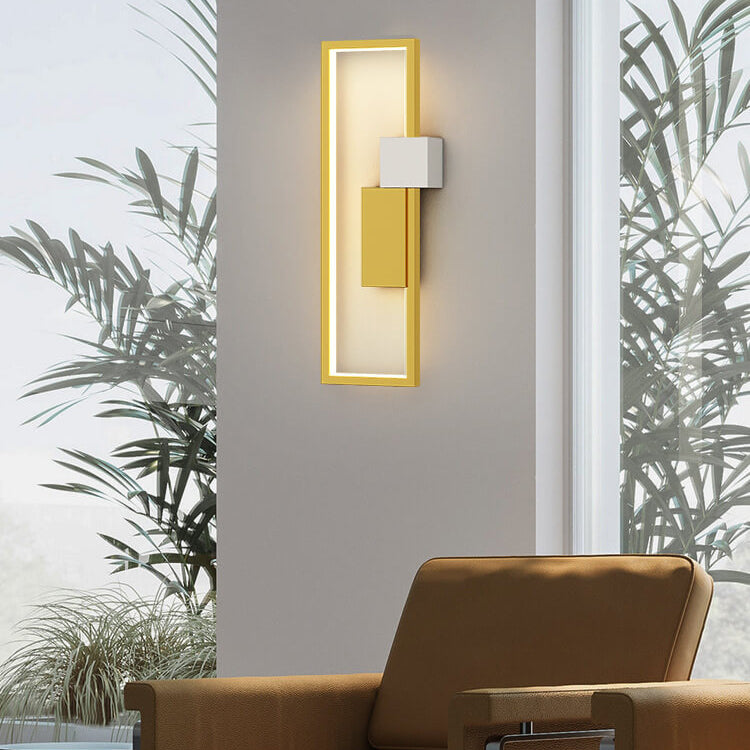 SilQube - Creatieve minimalistische LED-wandlamp met vierkant frame van ijzer en siliconen | Modern design voor sfeervolle verlichting