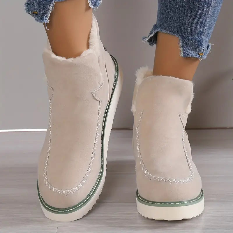 Lara - Warme Dames Pluchen Stiefeletten | Comfortabele Winterlaarzen met Stijl
