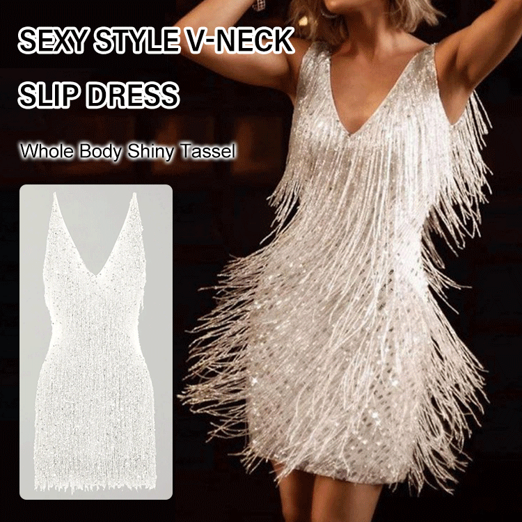ChicVibe Slip Jurk | Verleidelijke V-Hals Jurk voor Een Stijlvolle Look