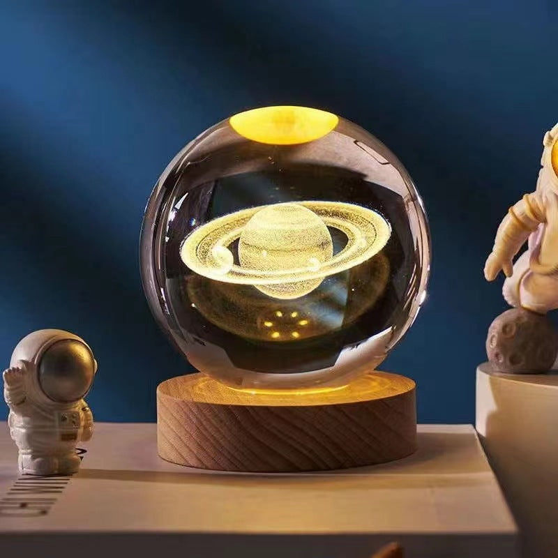 CrystalGlow - 3D Kristallen Nachtlamp met LED Verlichting voor Sfeervol Interieur