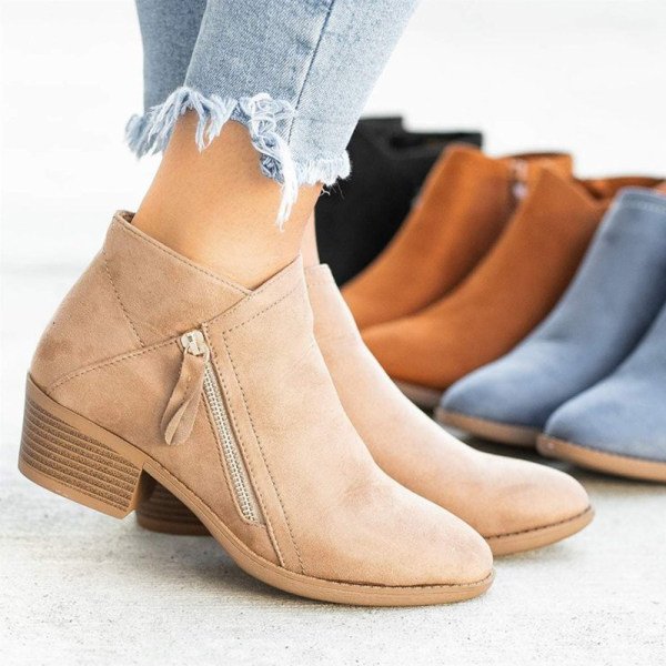 LeatherComfort - Comfortabele Halfhoge Leren Enkellaarzen voor Dames