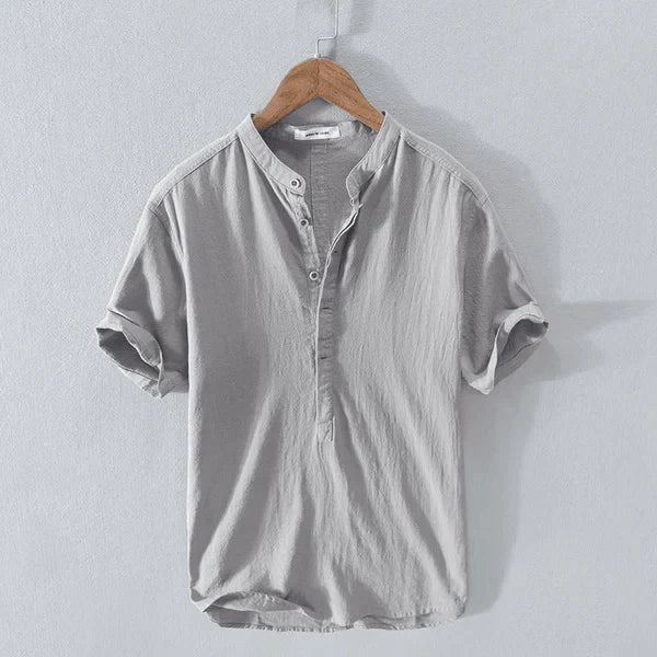 Casual Heren Henley T-shirt met Knoopsluiting en Korte Mouwen – Comfort en Stijl voor Elke Dag