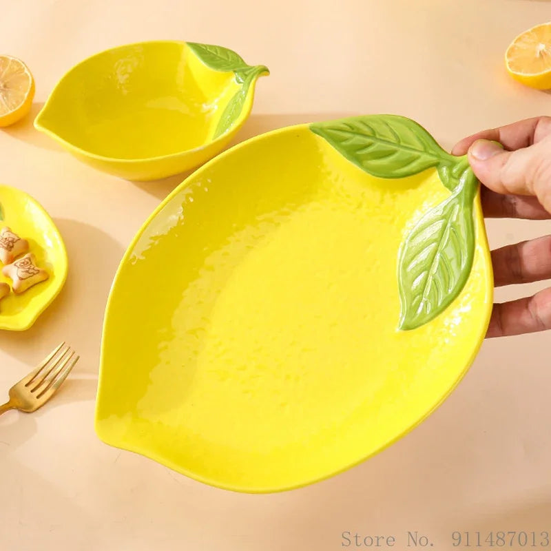 Citroenvormig Keramisch Servies - Fris en Stijlvol Servies voor Elke Tafel