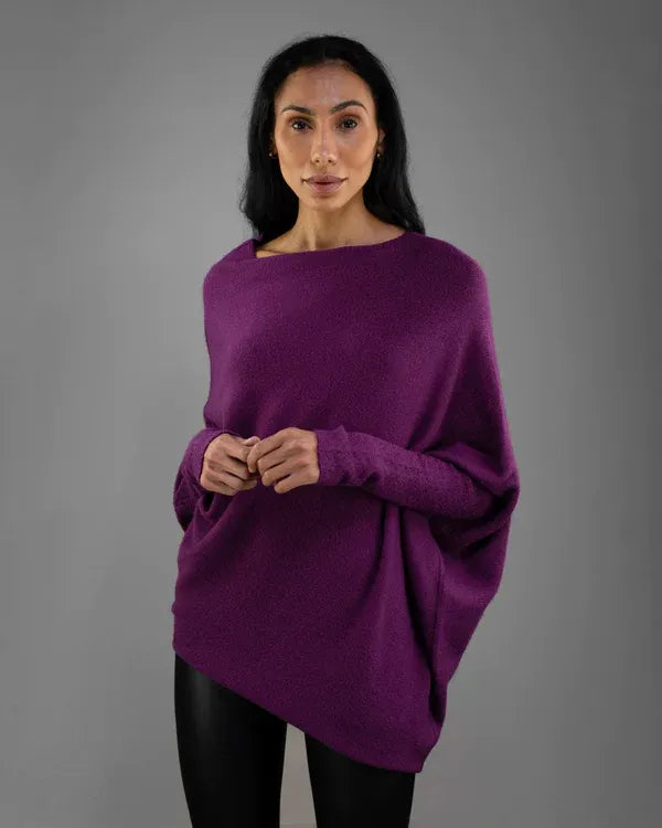 CloudDrape - Asymmetrische Dames Trui met Elegante Drapering