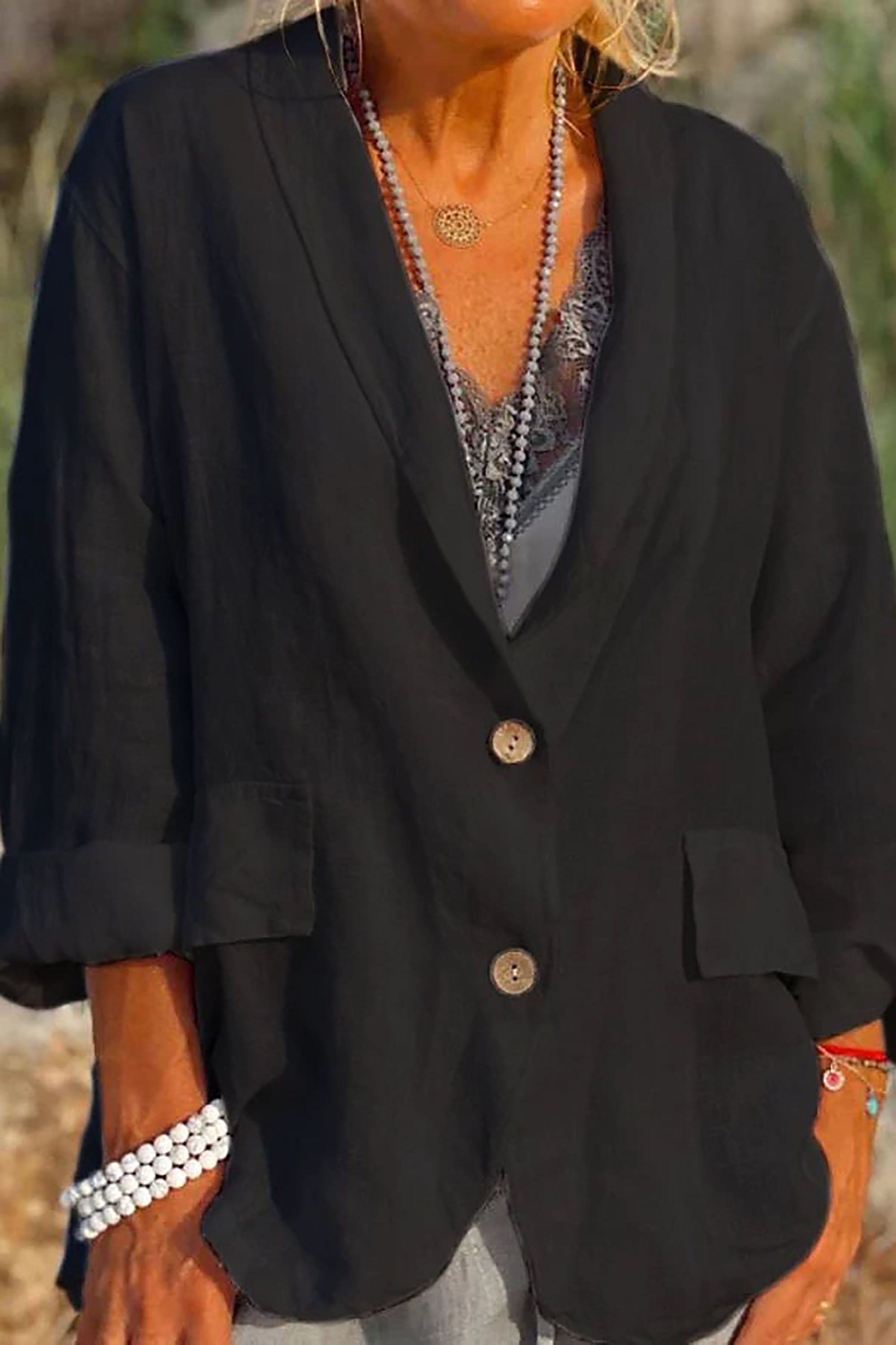 Isabelle - Luchtige Linnenjas voor Dames met Knoopsluiting | Stijlvolle en Comfortabele Zomerjas