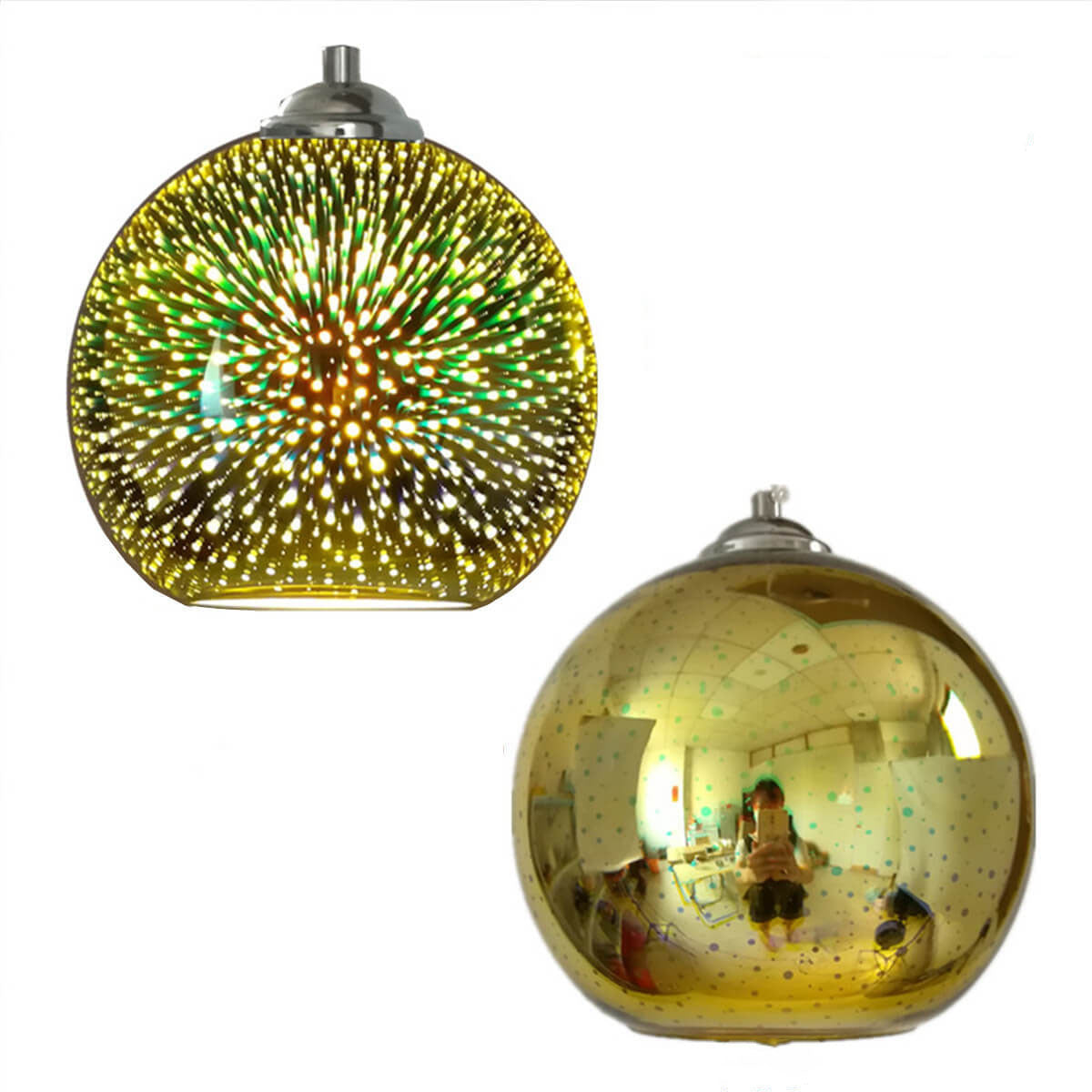 LichtSpectra - Moderne 3D Kleurrijke Vuurwerk Glas Hanglamp met 1 Lichtpunt