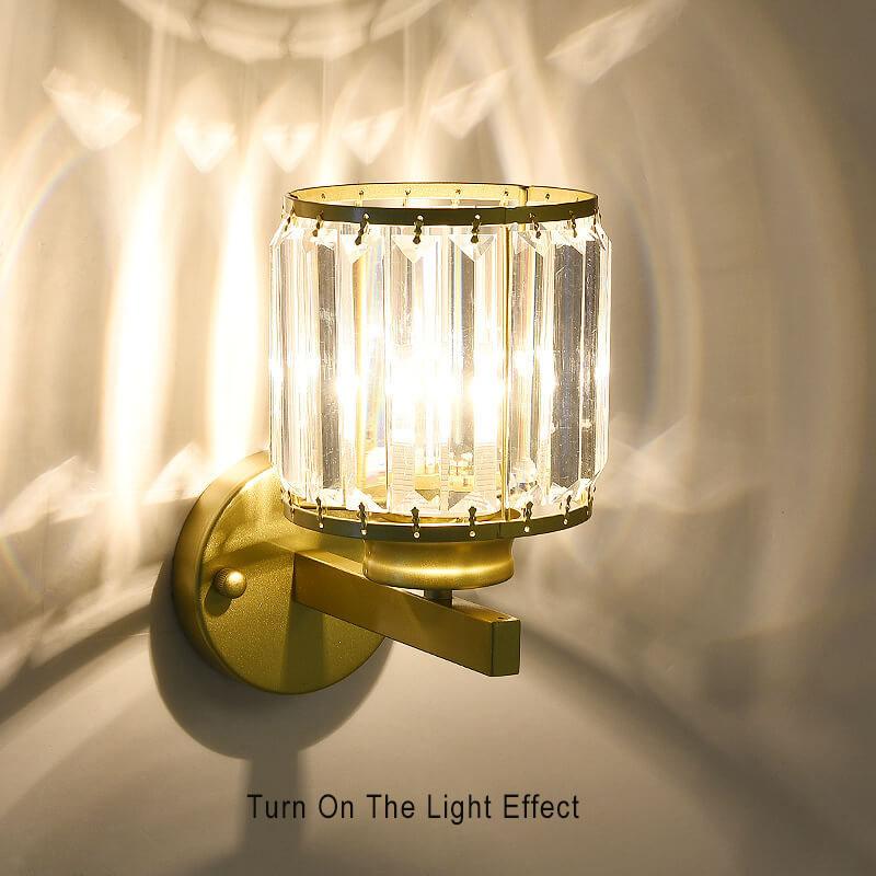 CrystalGlow - Moderne kristallen wandlamp met één lichtpunt en stijlvolle arm