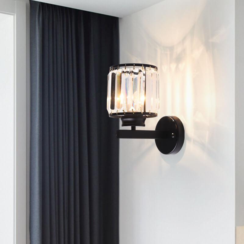 CrystalGlow - Moderne kristallen wandlamp met één lichtpunt en stijlvolle arm