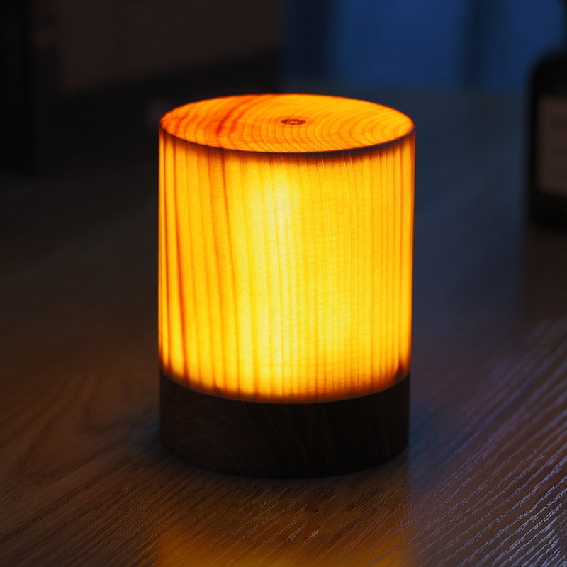 WoodGlow - Tafellamp met Ingebouwde Batterij en Touch Control LED-verlichting | Perfect voor Slaapkamer en Bureau