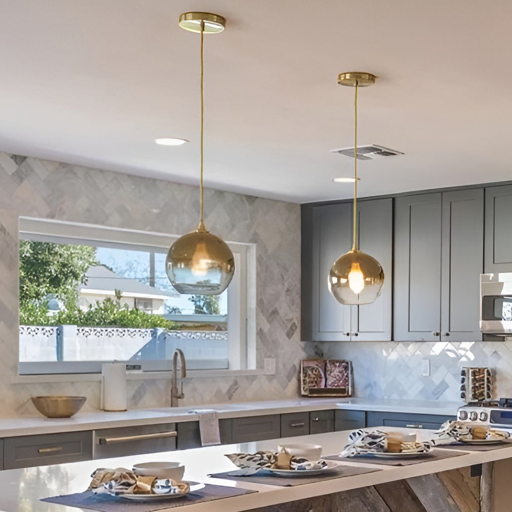 Moderne Glazen Globe Design Hanglamp - Stijlvolle LED Verlichting voor Keuken en Eetkamer