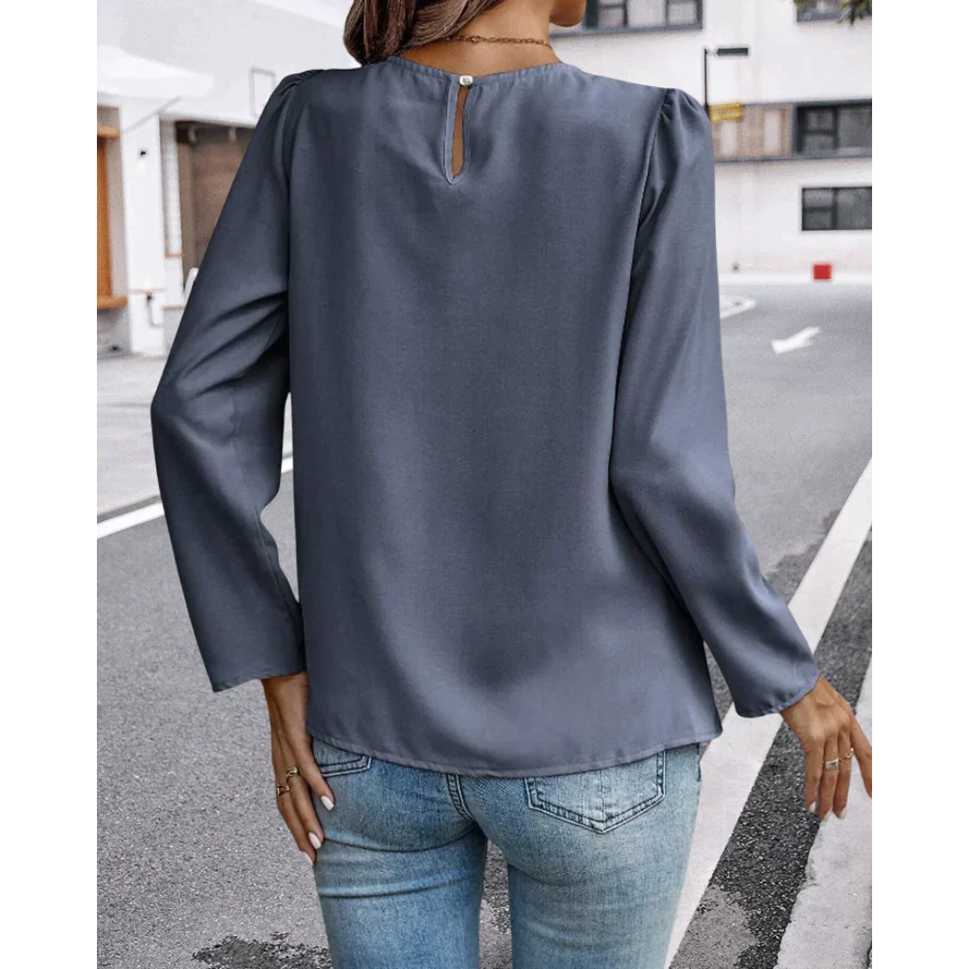 Mira - Geplooide Blouse met Pofmouwen voor Dames - Elegant en Trendy
