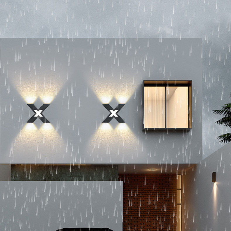 XShapeLux - Waterdichte X-vormige LED Wandlamp met 4 Lichten voor Buiten