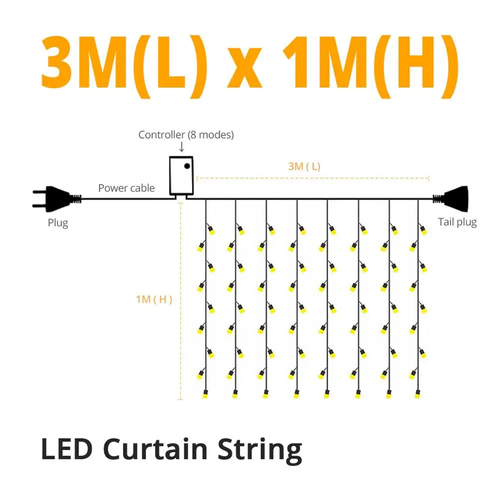 StarGlowCurtain - Buiten Lichtslinger voor Sfeervolle Verlichting