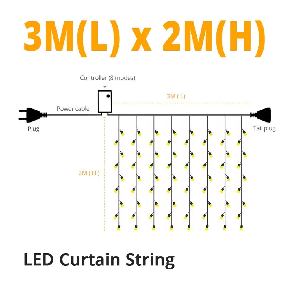 StarGlowCurtain - Buiten Lichtslinger voor Sfeervolle Verlichting