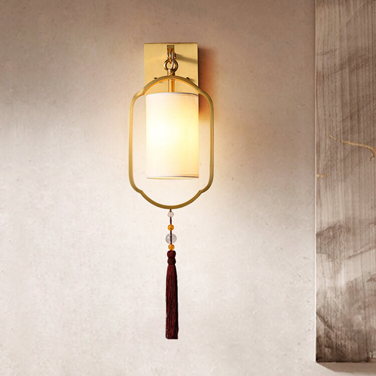 SfeerLicht - Moderne stoffen wandlamp met één lichtpunt in Chinese stijl