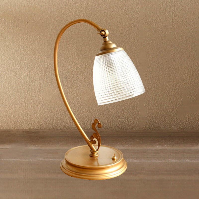 GoldLuxe - Tafellamp met Vintage Gouden Metalen Nachtlamp | Sfeervolle Verlichting voor Klassieke Interieurs