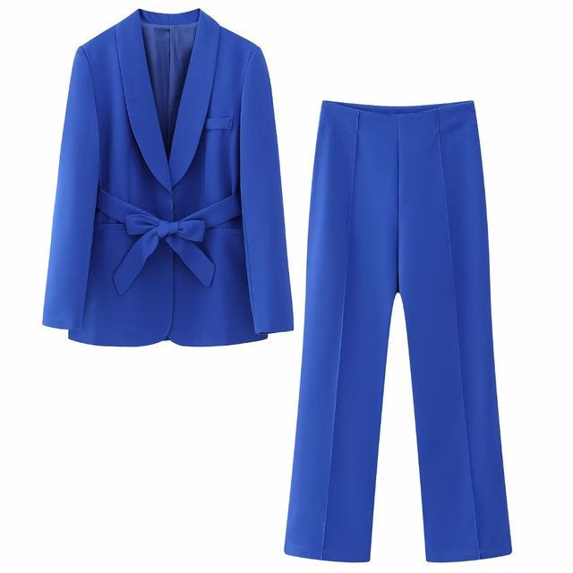 Zamira 2-delige damespak | Elegante Blazer met Riem en Bijpassende Pantalon