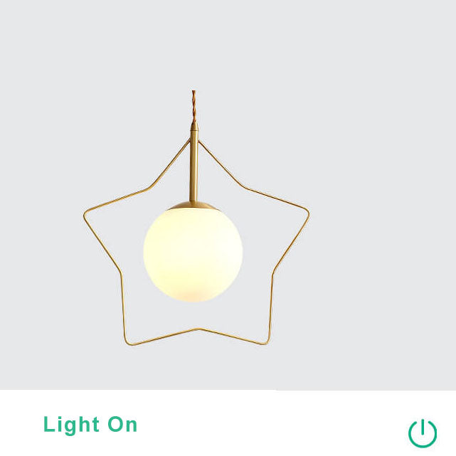StarGlow - Stijlvolle wandlamp met stervormig ontwerp en glazen bol met warm licht