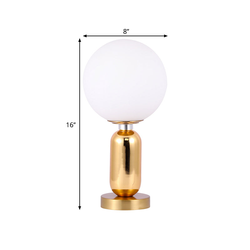SphereLuxe - Moderne Glazen Bolvormige Tafellamp met Gouden Metalen Voet